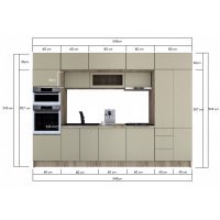 Bucatarie ZONE A 340 FRONT MDF K002 / decor 161